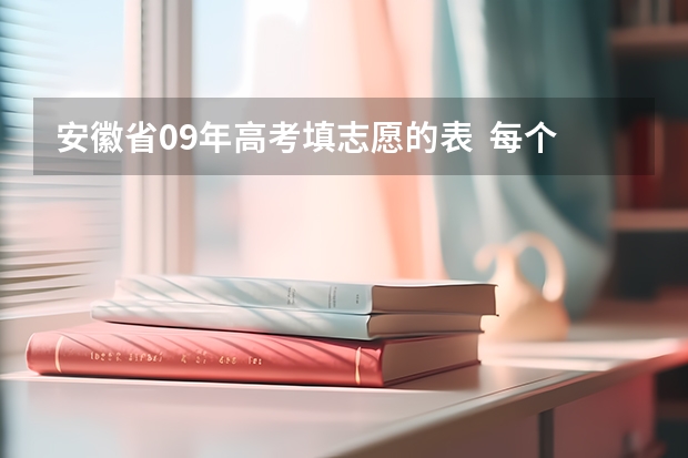 安徽省09年高考填志愿的表 每个志愿分别是什么?可填几个学校?