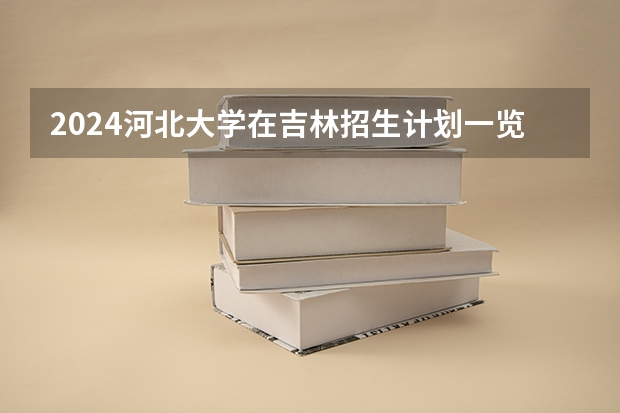 2024河北大学在吉林招生计划一览表
